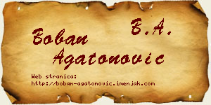 Boban Agatonović vizit kartica